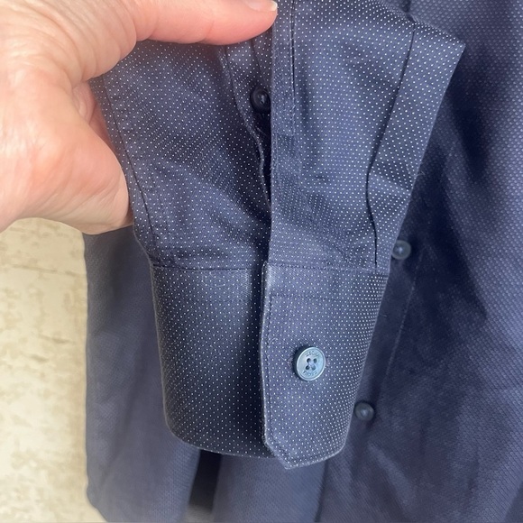 Zegna Z Zegna Men's Stretch Navy Blue Button Up Dress Shirt Sz XL - Picture 8 of 15